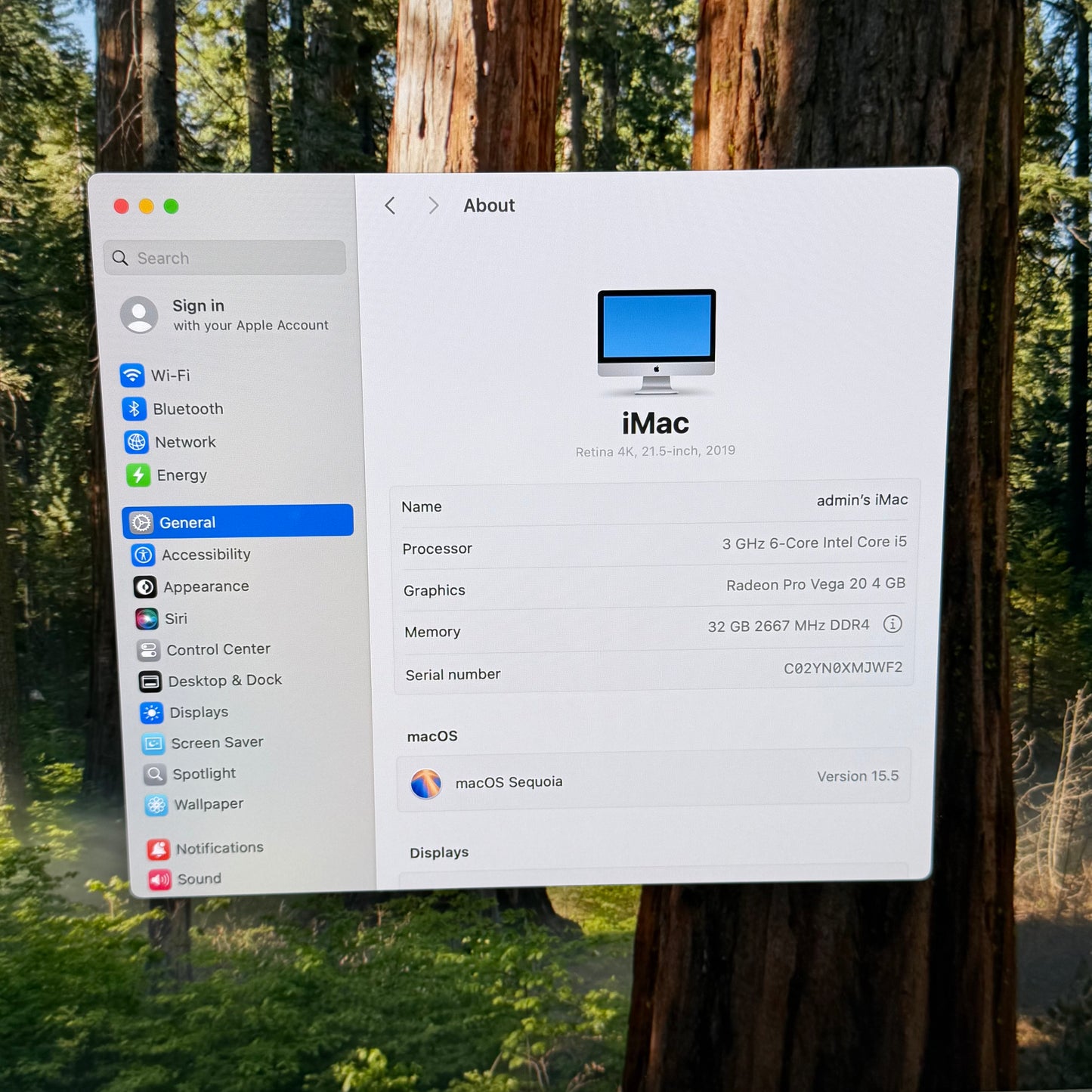 2019 Apple iMac 21.5" i5 3.7GHz 32GB RAM 1TB SSD Silver A2116