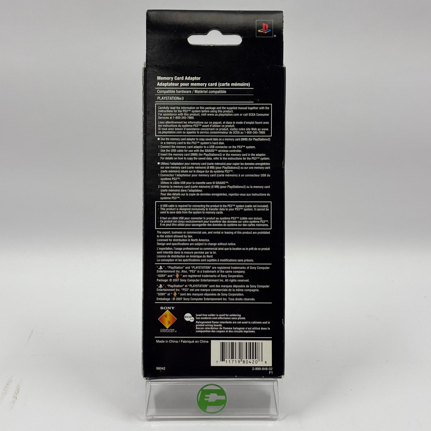 Sony PlayStation 3 PS3 Memory Card Adapter Black