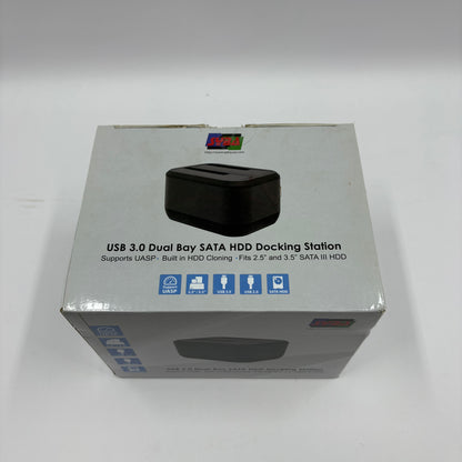 New Syba USB 3.0 Dual Bay SATA HDD Hard Drive Docking Station SY-ENC50091