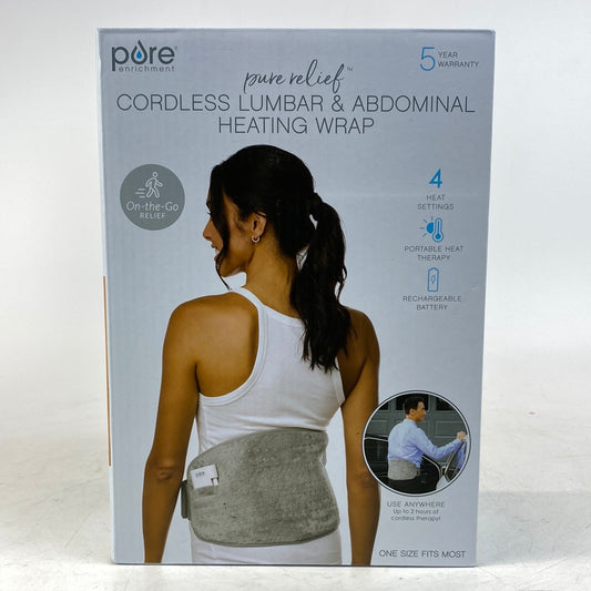 New Pure Enrichment Cordless Lumbar & Abdominal Wrap Massager PECLPBK-MG