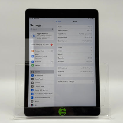 WiFi Only Apple iPad 9th Gen 64GB Space gray MK2K3LL/A