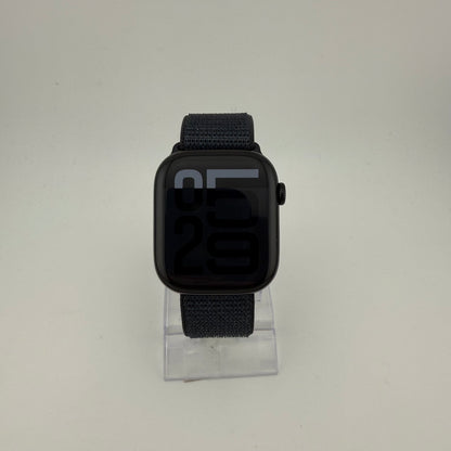 Unlocked Apple Watch Series 10 46MM Jet Black Aluminum Blue Sport Loop MWY53LW/A