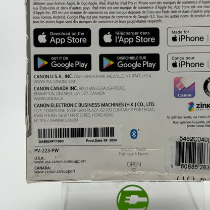 New Canon Ivy 2nd Gen Mini Photo Printer EZ2-6060 Pure White June 2024