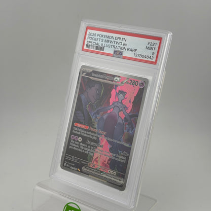 Pokémon TCG Destined Rivals Team Rocket's Mewtwo ex 231/182 English PSA 9 MINT