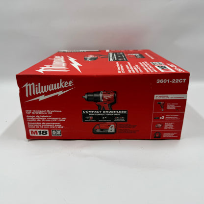 Milwaukee 3601-22ct M18 18V Compact Brushless 1/2" Drill/Driver Kit