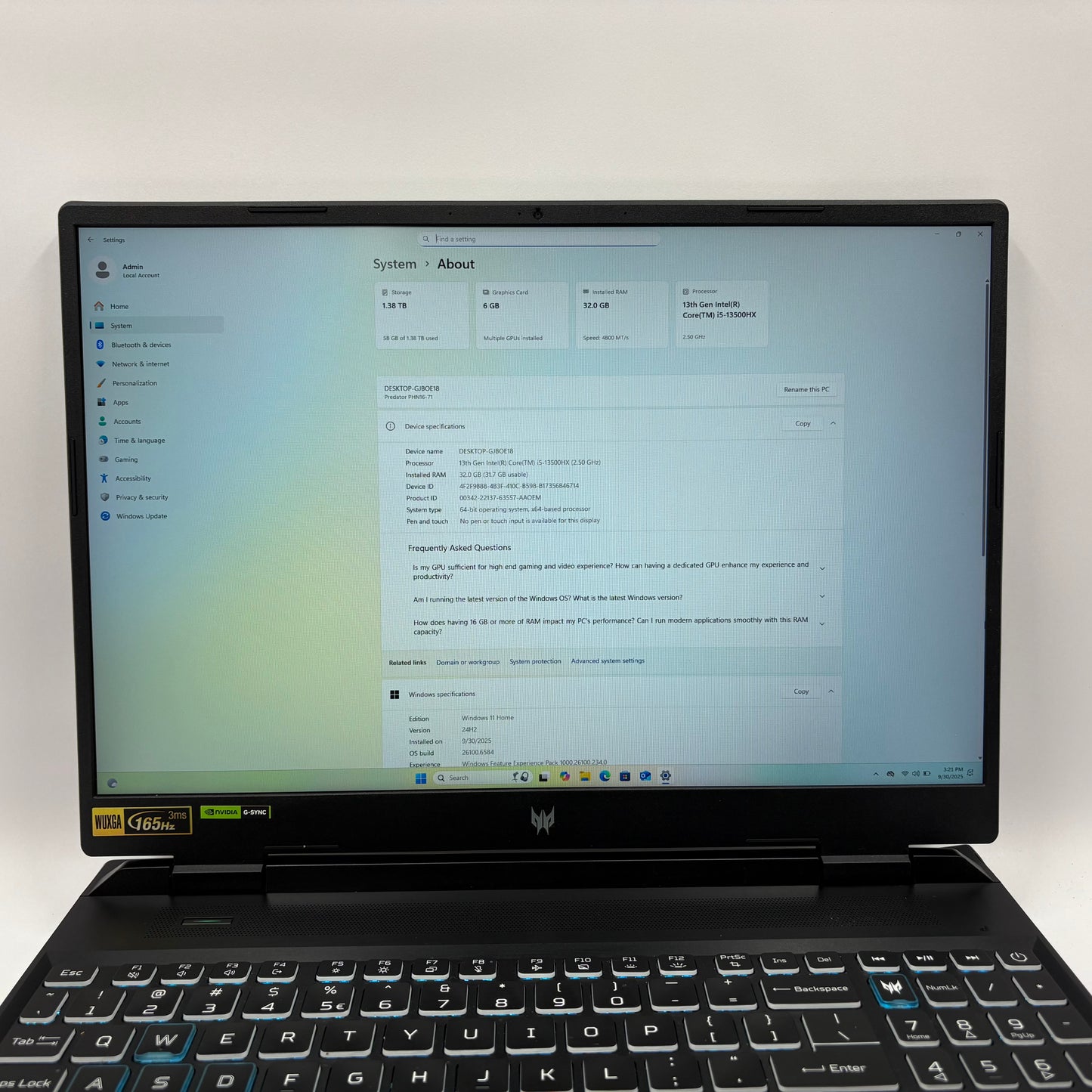 Acer Predator Helios Neo 16 PHN16-71-50JG 16" i5-13500HX 32GB RAM 512GB+1TB SSD
