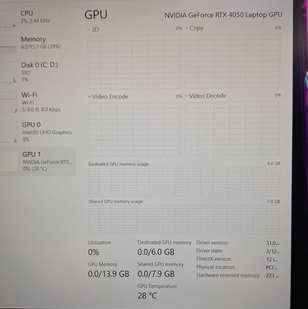 Acer Predator Helios Neo 16 N22Q22 16" i5-13500HX 2.5GHz 16GB RAM 512GB SSD