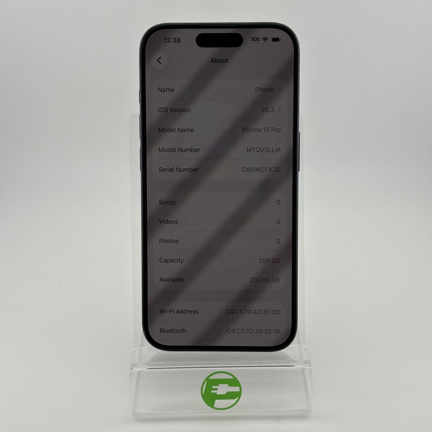 Factory Unlocked Apple iPhone 15 Pro 256GB Black Titanium MTQV3LL/A