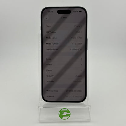 Factory Unlocked Apple iPhone 15 Pro 256GB Black Titanium MTQV3LL/A