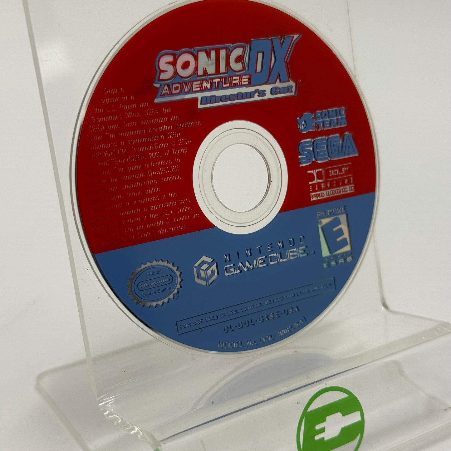 Sonic Adventure DX (Nintendo GameCube, 2003) Disc Only