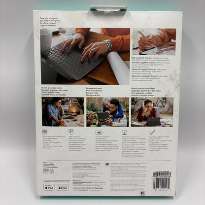 New Logitech Combo Touch Detachable Keyboard Case 920-013292 Black For iPad 10th Gen