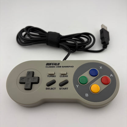 Buffalo Classic USB GamePad Gray BSGP815GY For PC and Mac