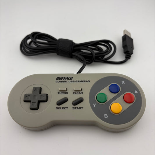 Buffalo Classic USB GamePad Gray BSGP815GY For PC and Mac