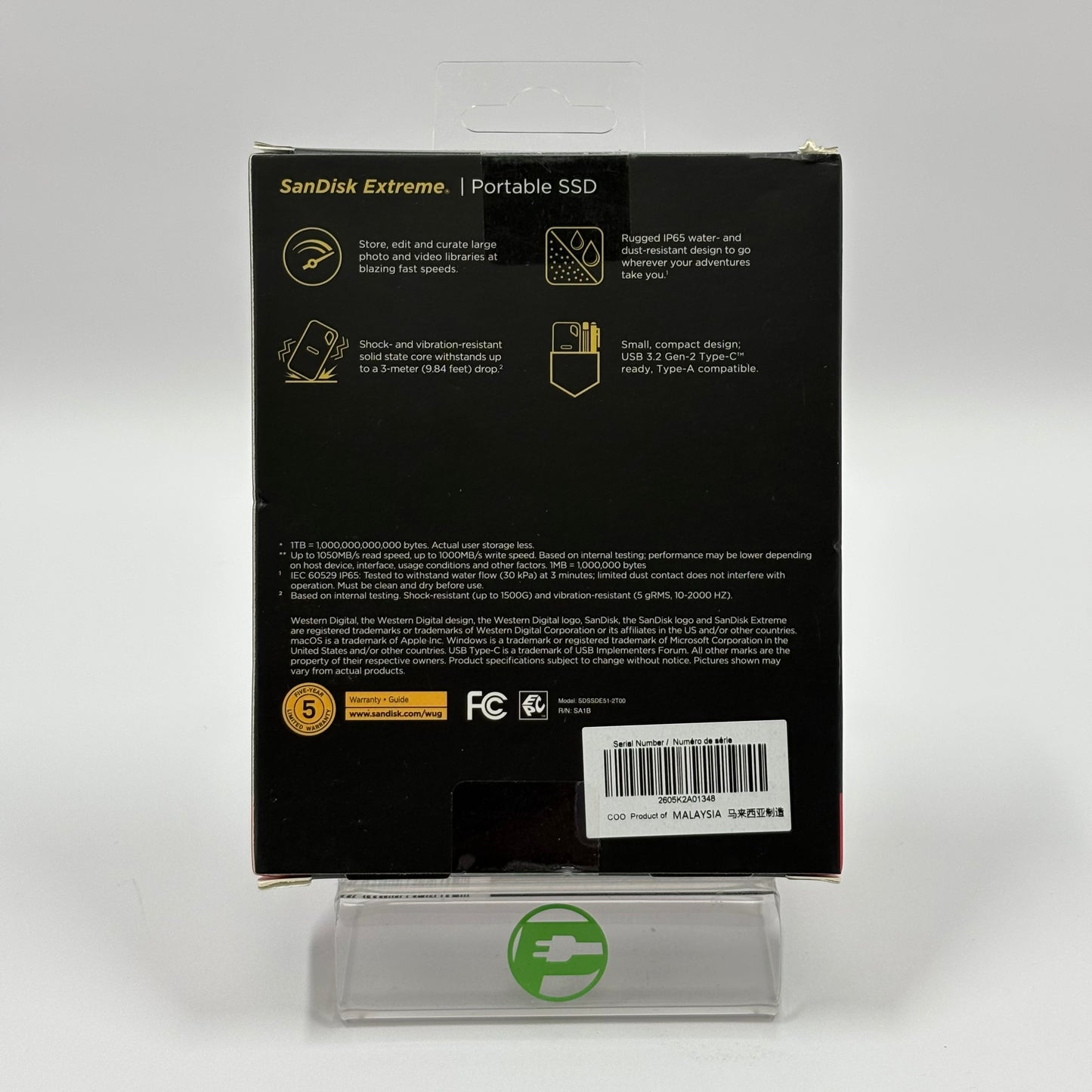 New SanDisk Extreme  Portable 2TB SSD SDSSDE51-T200