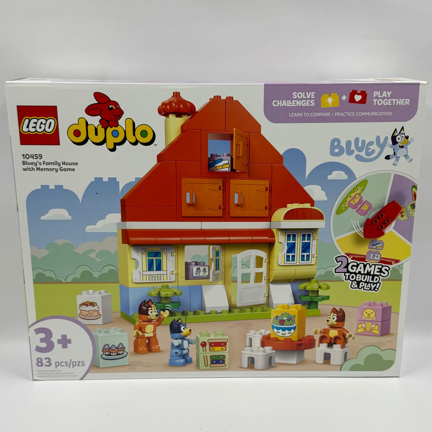 New LEGO Duplo Bluey's Family House with Memory Game Building Kit 10459
