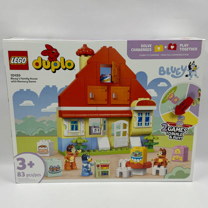 New LEGO Duplo Bluey's Family House with Memory Game Building Kit 10459
