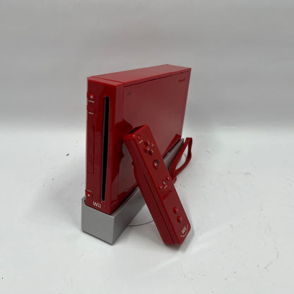 Nintendo Wii Game Console RVL-001 Red 25th Anniversary Edition with Game Disc