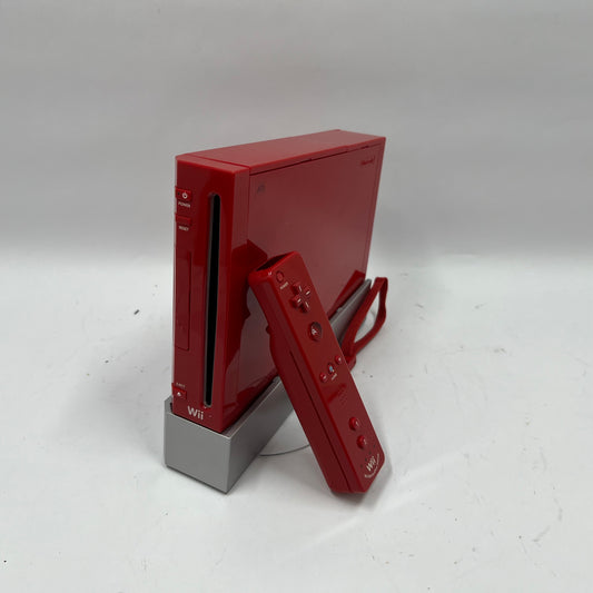 Nintendo Wii Game Console RVL-001 Red 25th Anniversary Edition with Game Disc