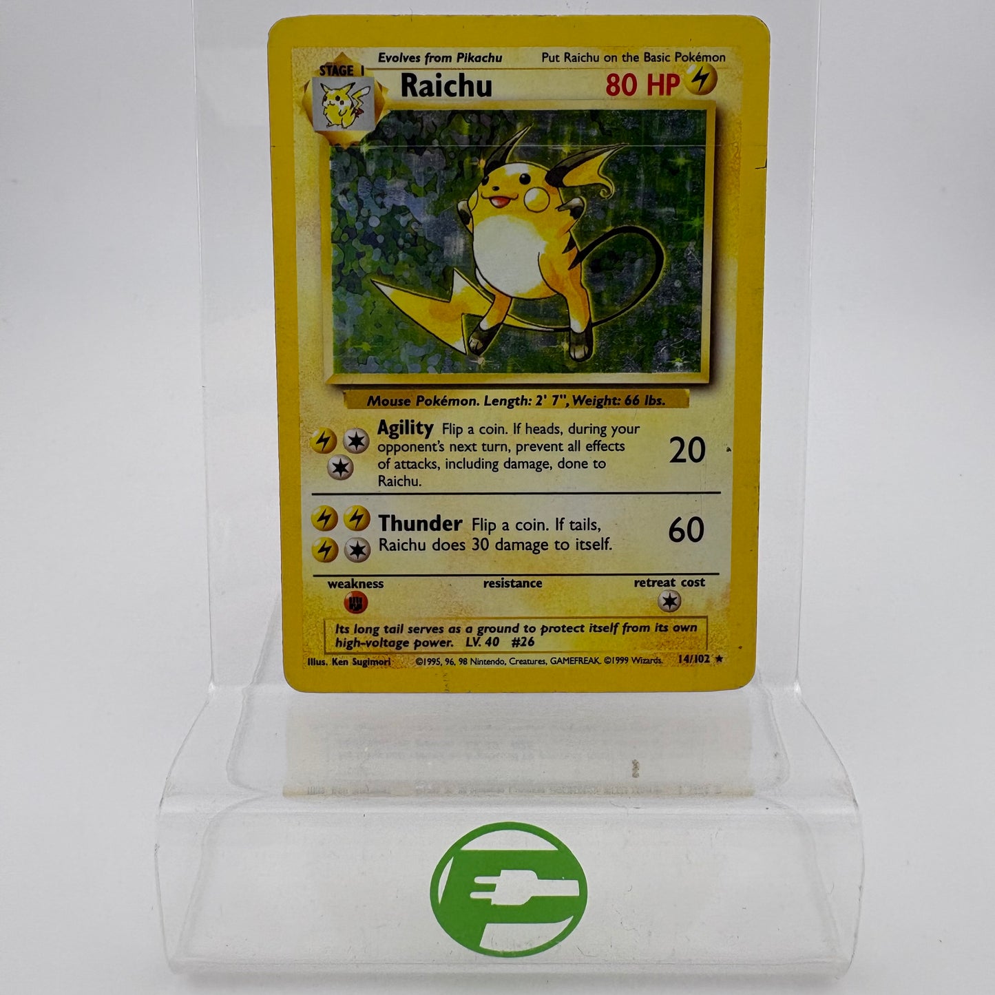 Pokémon TCG Base Set Raichu #14 Holo English MP