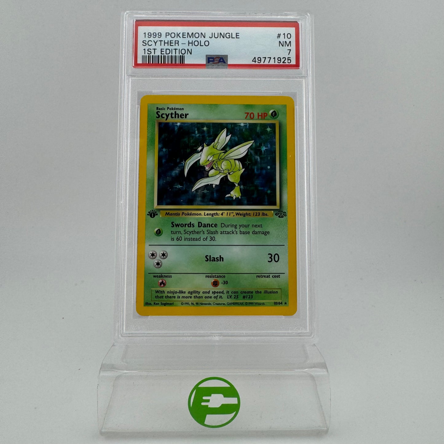 Pokémon TCG Jungle Scyther #10 Holo English PSA 7 NM