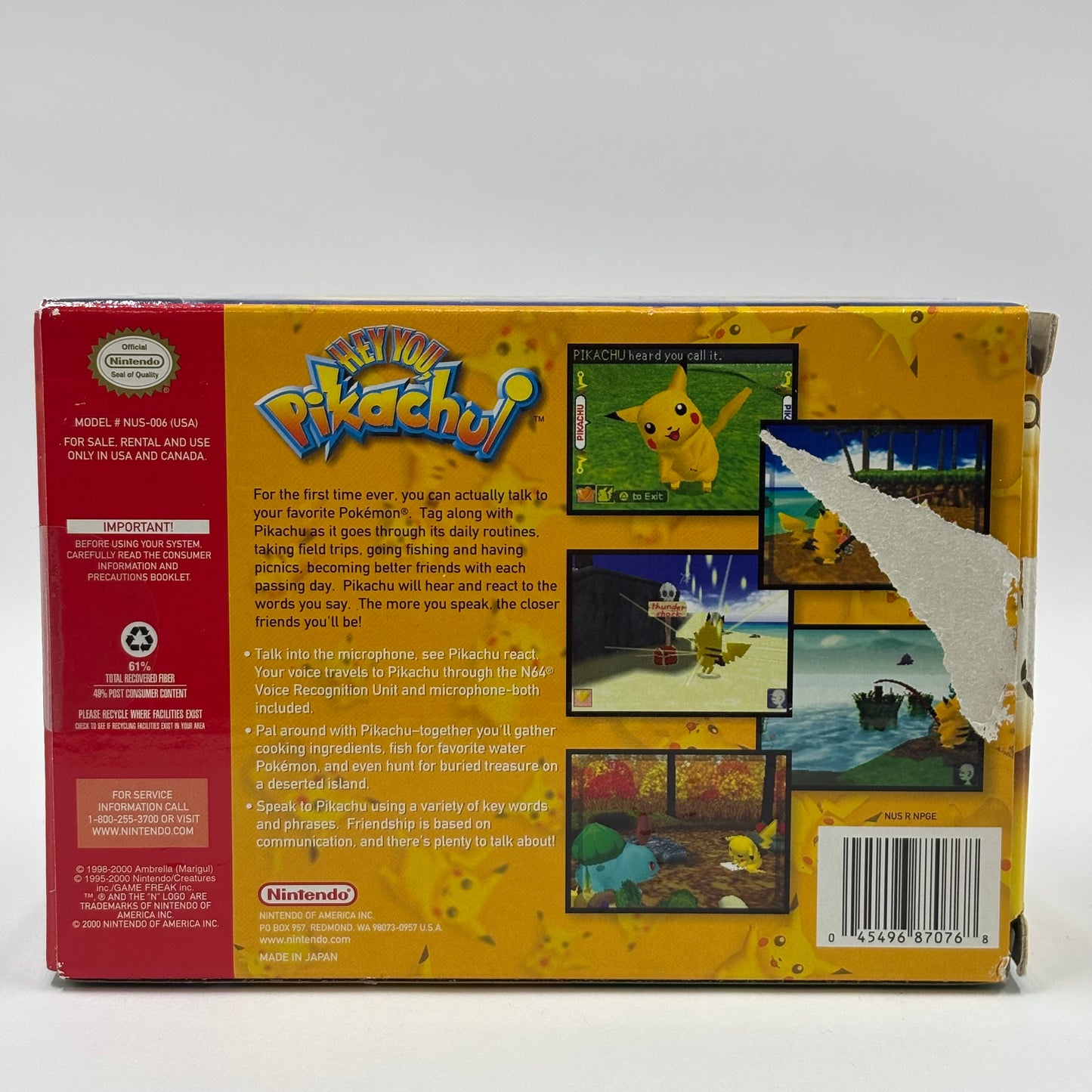 Hey You Pikachu [Microphone Bundle] (Nintendo 64 N64, 2000)