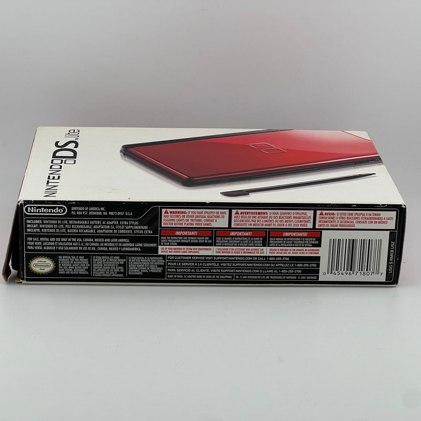 Nintendo DS Lite Handheld Game Console USG-001 Red Crimson & Black