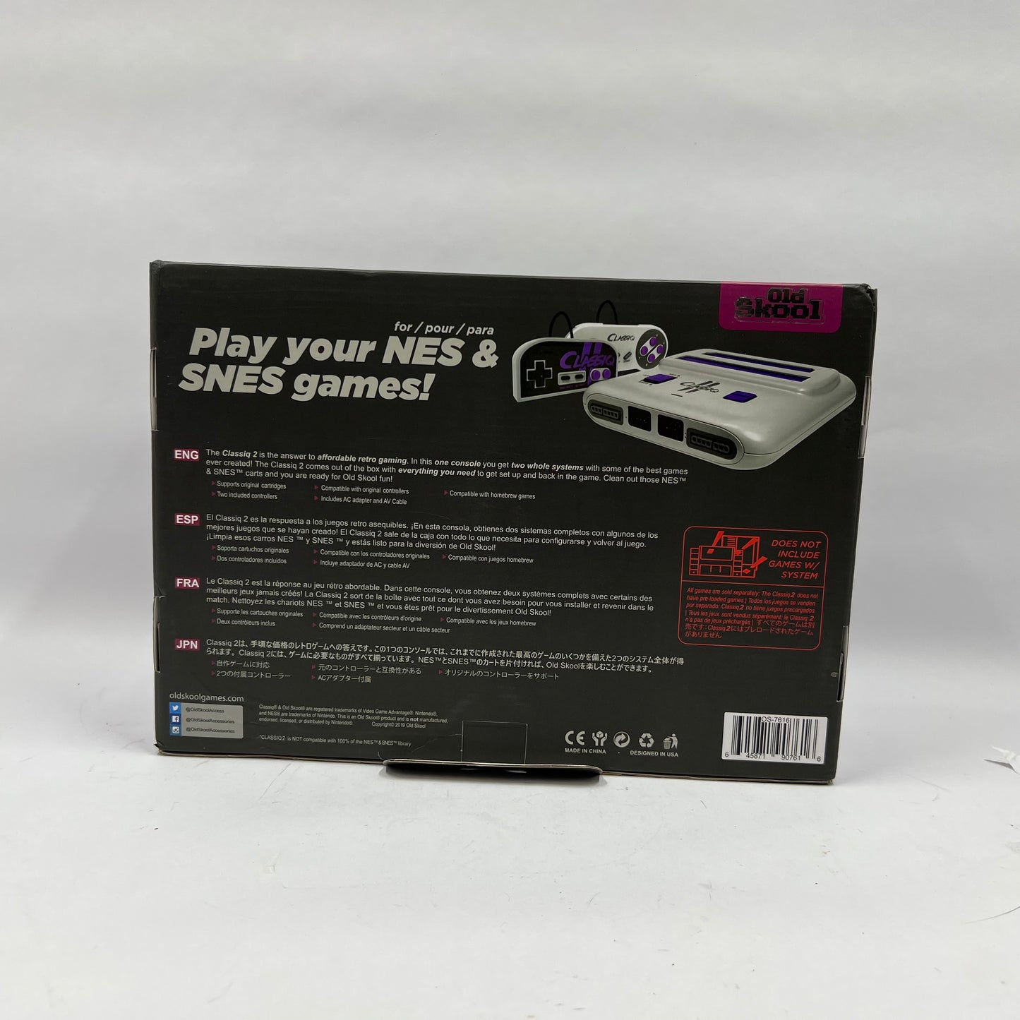 Old Skool ClassiQ II SNES NES Retro Video Game System OS-7616