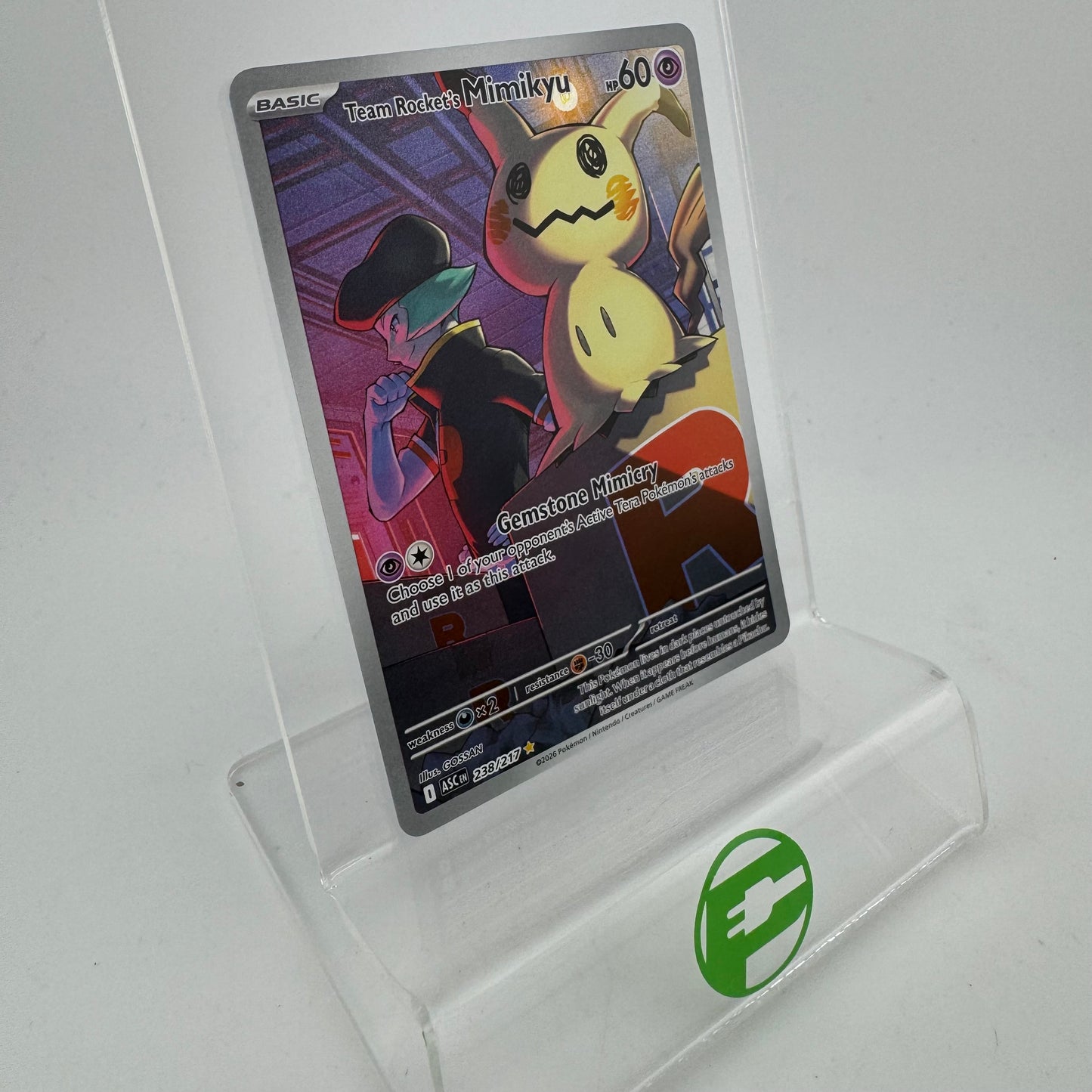 Pokémon TCG Ascended Heroes Team Rocket's Mimikyu #238 Holo English NM