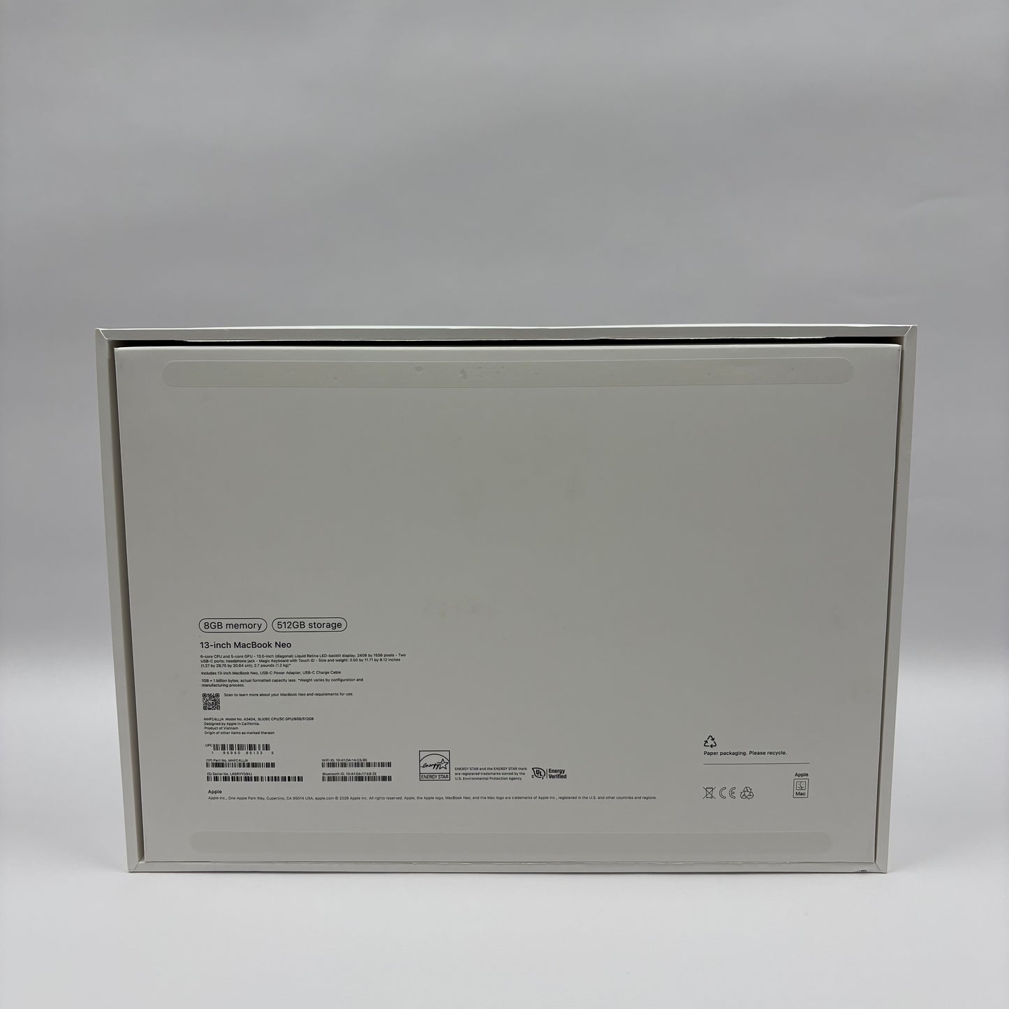 2026 Apple MacBook Neo 13" A18 Pro 5C GPU 4.0GHz 8GB RAM 512GB SSD MHFC4LL/A