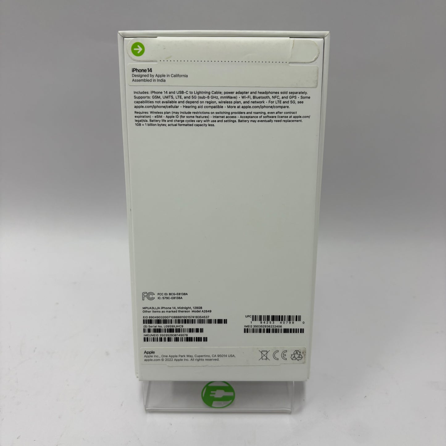 Factory Unlocked Apple iPhone 14 128GB Midnight MPUA3LL/A