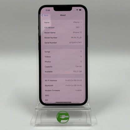 Factory Unlocked Apple iPhone 13 128GB Midnight MLM3LL/A
