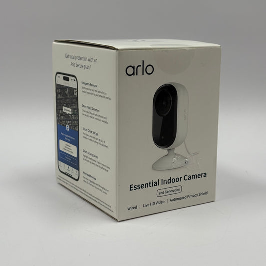 New Arlo Essential Indoor Camera 2nd Generation  Black VMC2060-100NAS