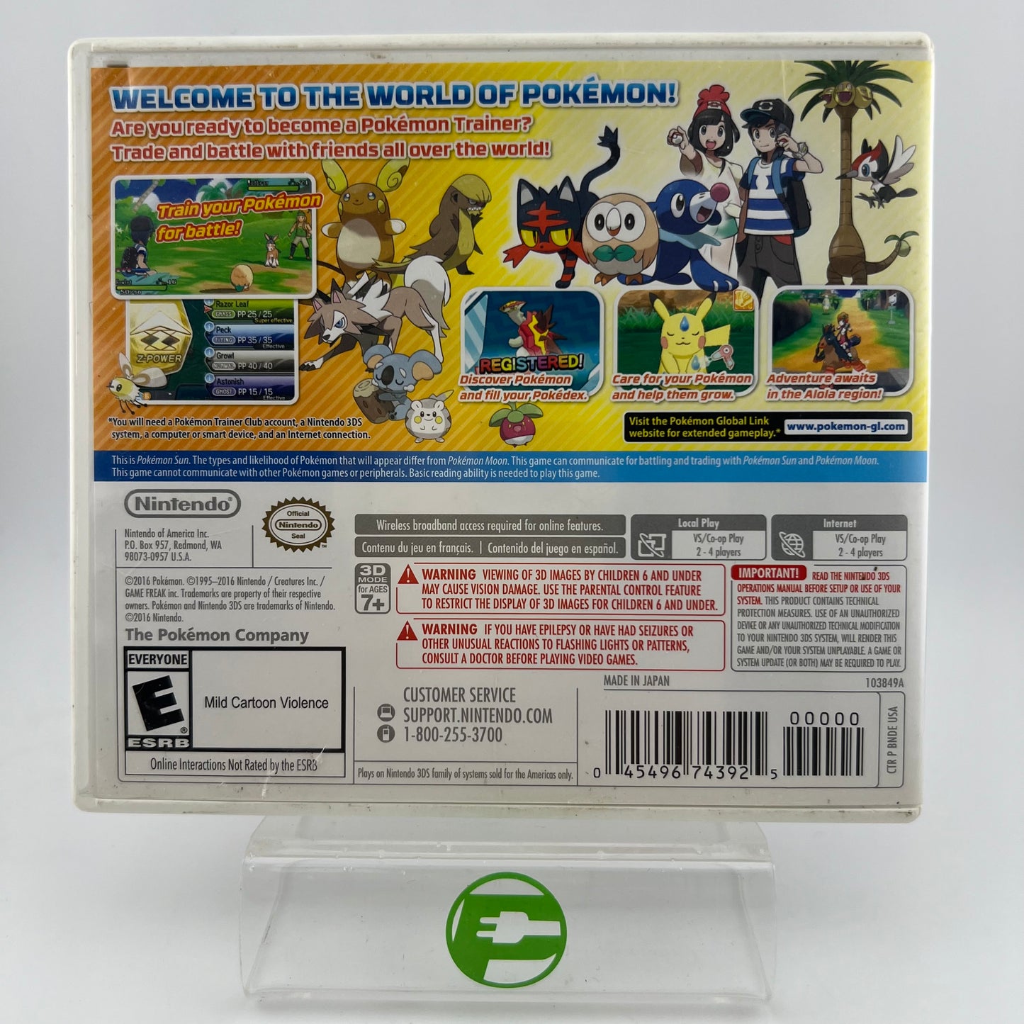 Pokemon Sun (Nintendo 3DS, 2016)