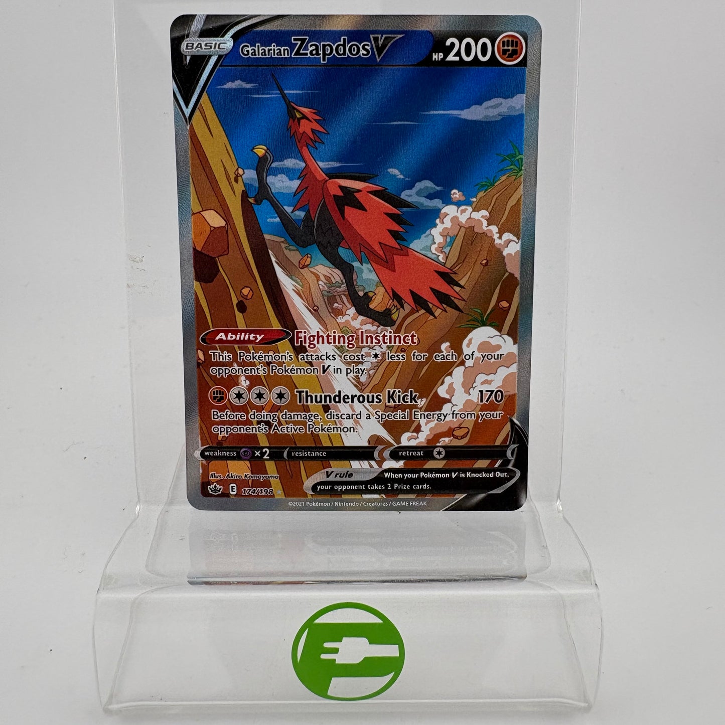 Pokémon TCG Chilling Reign Galarian Zapdos V #174 Holo English NM