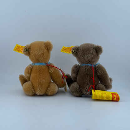 Steiff Original Teddy 5" Vintage Jointed Mohair Teddy Bear 0202/14 Lot of 2