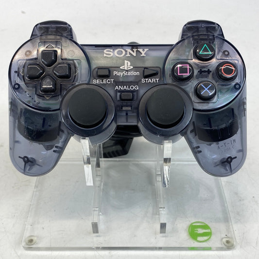 Sony PlayStation 2 PS2 DualShock 2 Wired Controller Clear Blue SCPH-10010