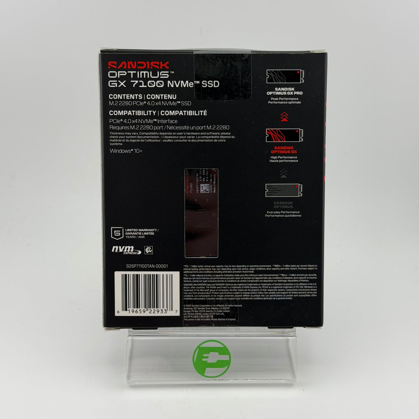 New Sandisk Optimus GX 7100 1TB NVMe SSD SDSP71100TAN-000G1
