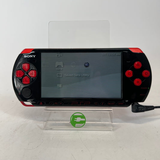 Sony Playstation Portable PSP PSP-3001 Handheld Game System Black/Red