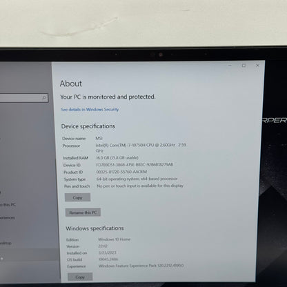MSI Stealth GS66 10SF 15.6" i7-10750H 2.6GHz 16GB RAM 1TB SSD GeForce RTX 2070