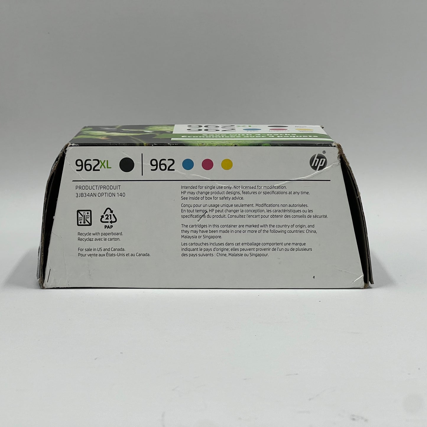 New HP 962 XL Ink Cartridge C/M/Y/K 3JB34AN