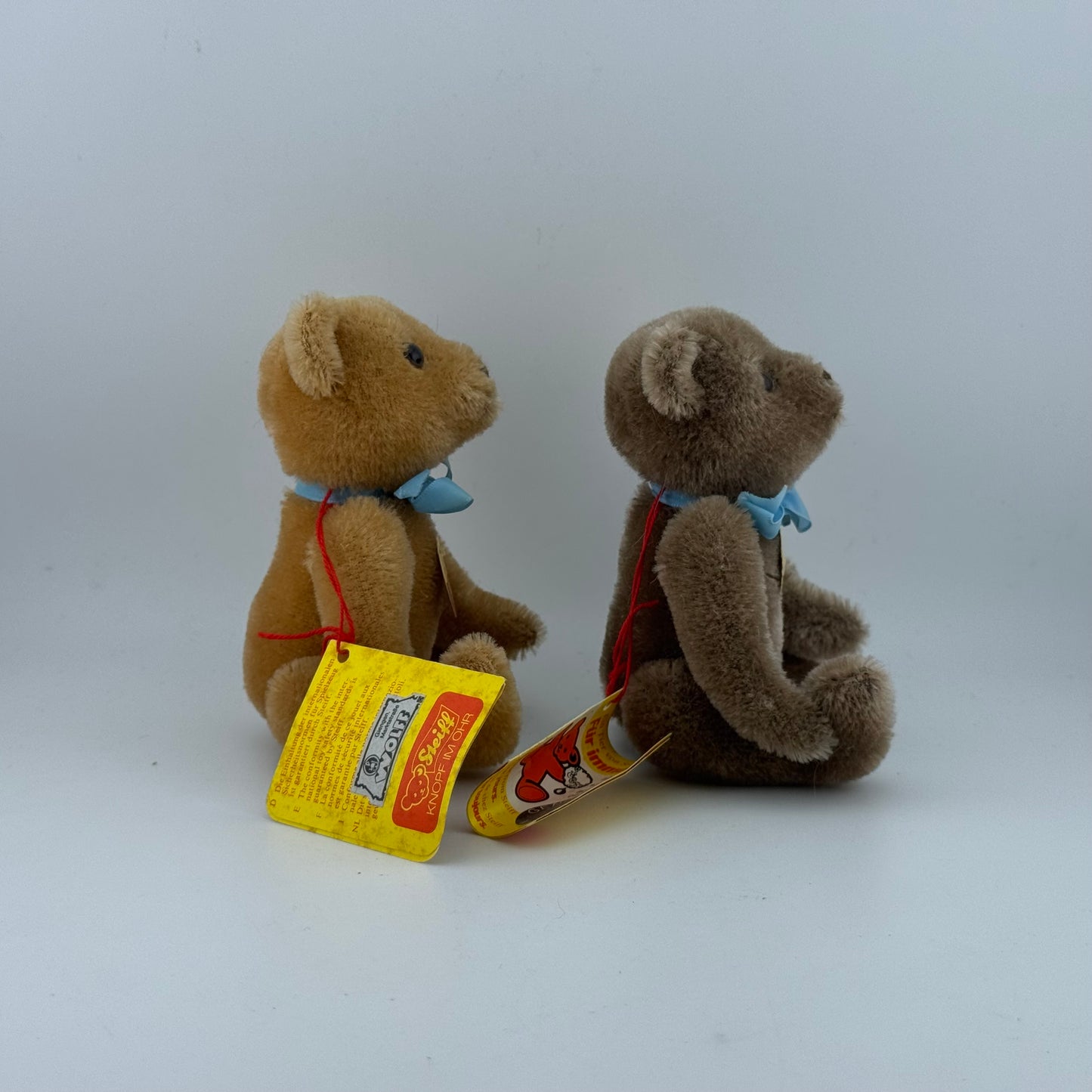 Steiff Original Teddy 5" Vintage Jointed Mohair Teddy Bear 0202/14 Lot of 2