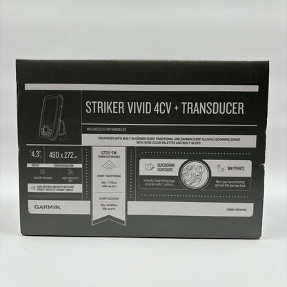 New Garmin Striker Vivid 4CV + Transducer Fishfinder GPS 03294