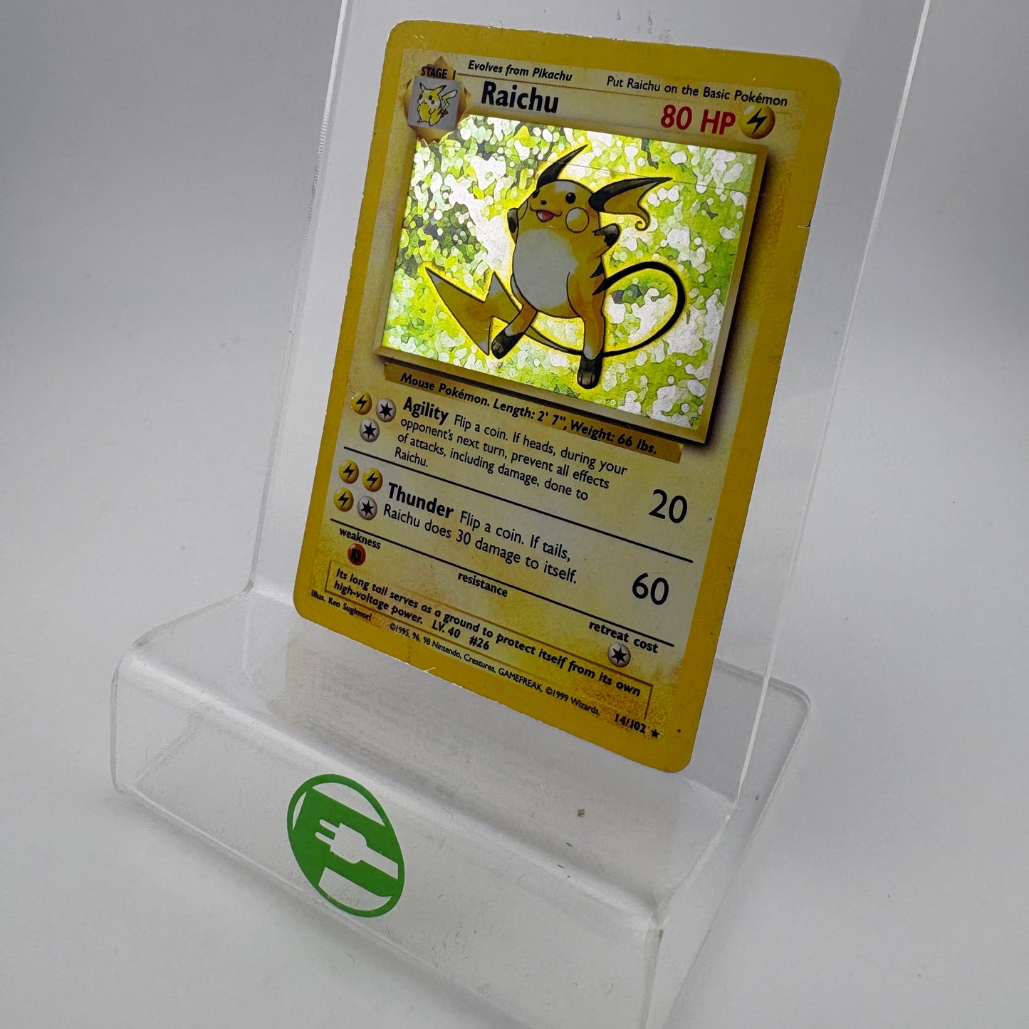 Pokémon TCG Base Set Raichu #14 Holo English MP