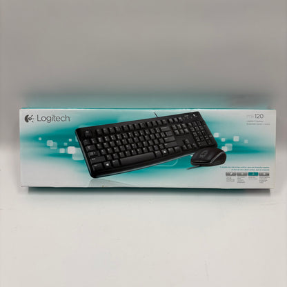 New Logitech MK120 Wired Keyboard and Mouse 920-002565