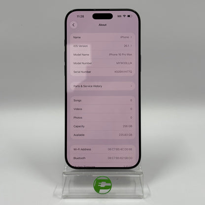 Unlocked Apple iPhone 16 Pro Max 256GB Black MYW33LL/A