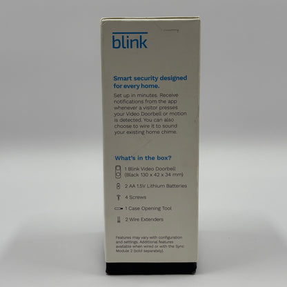 New Blink Smart WiFi Video Doorbell Black B08SG2MS3V