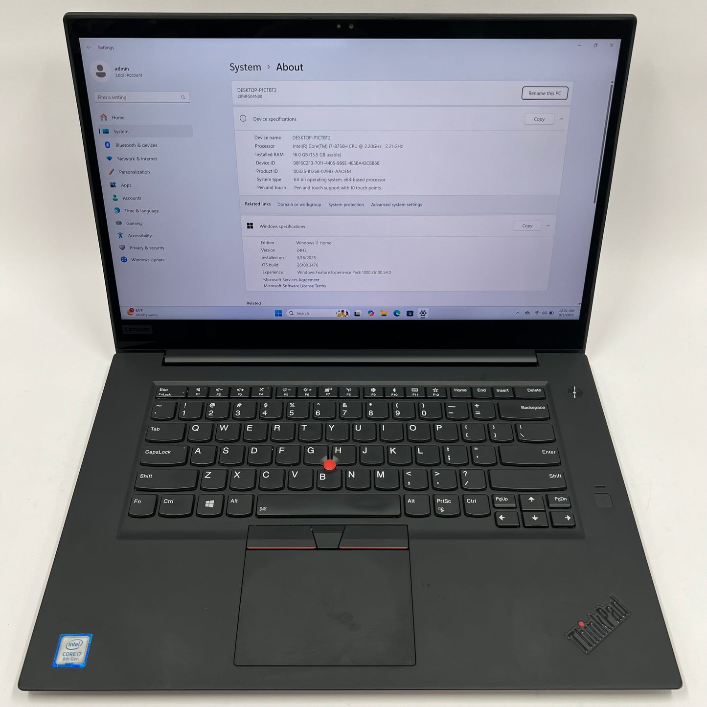 Lenovo ThinkPad X1 Extreme Gen 1 15.6" i7-8750H 16GB RAM 1TB SSD GTX 1050 Ti