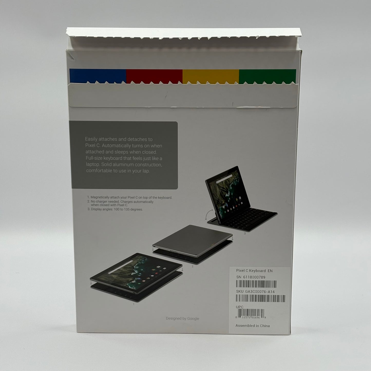 WiFi Only Google Pixel C 32GB Silver GA3A00074-A14 with Keyboard