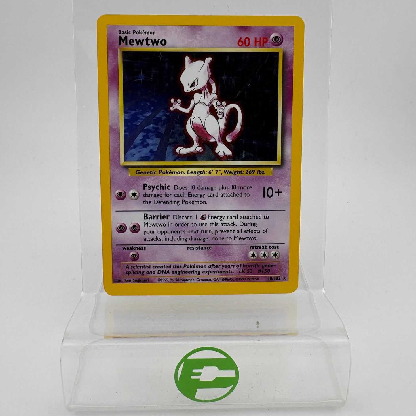 Pokémon TCG Base Set Mewtwo #10 Holo English LP
