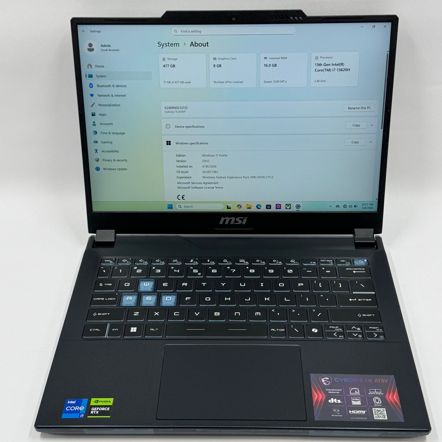MSI Cyborg 14 A13VF-018US 14" i7-13620H 16GB RAM 512GB SSD GeForce RTX 4060